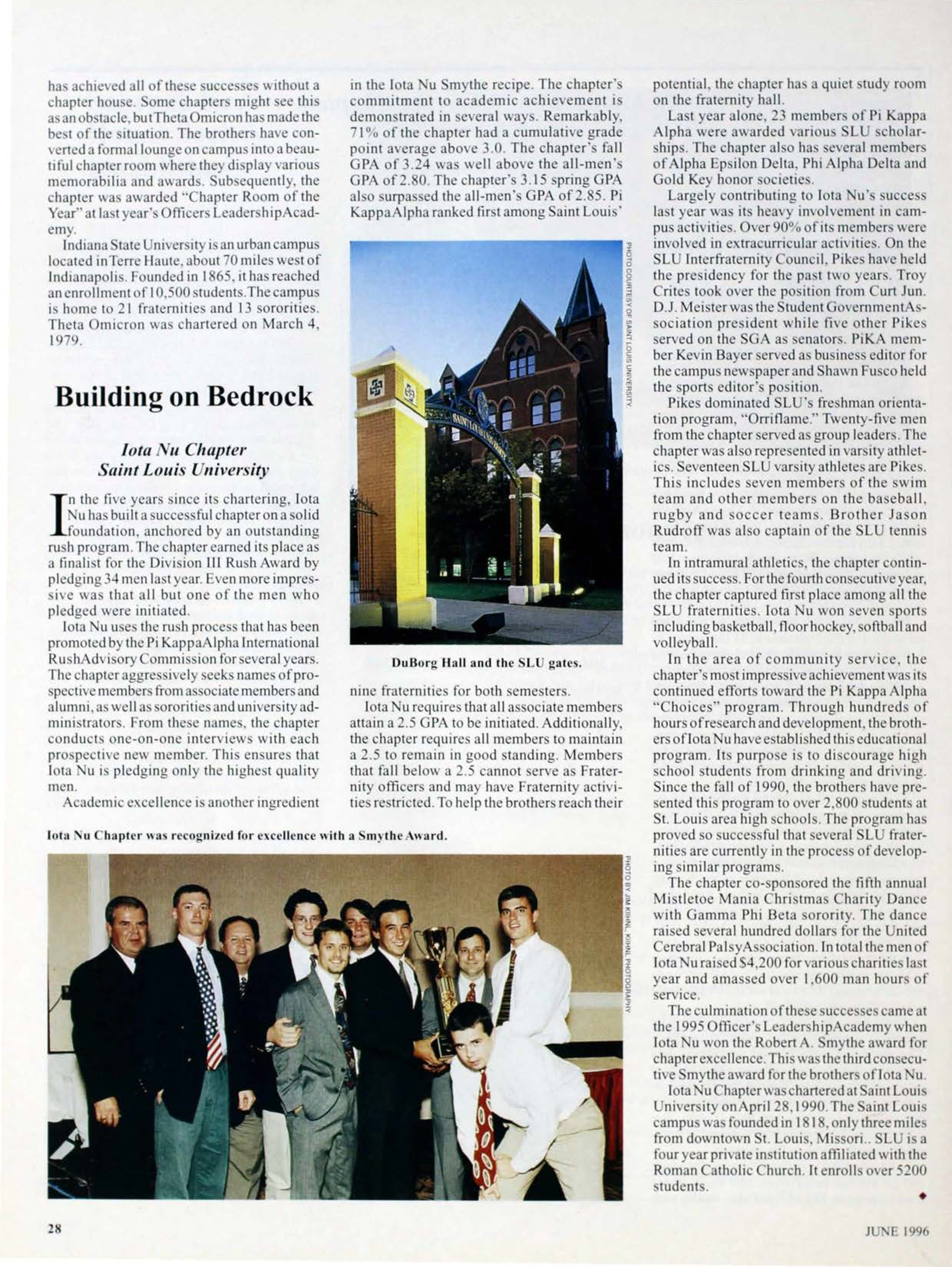 Pi Kappa Alpha's Smythe Chapters: Building on Bedrock